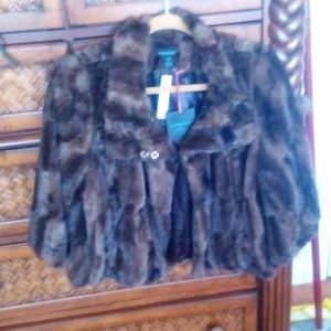 Brown Faux Fur Cape